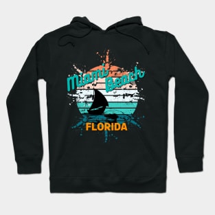 Miami Beach Retro Vintage Exploding Sunset Hoodie